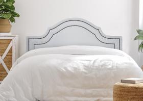 Cabeceira Queen Provençal Luxo Dupla 160x60 Sintético Branco - Tachas Fumê Cabeceira Queen Provençal Luxo Dupla 160x60 Sintético Branco - Tachas Fumê