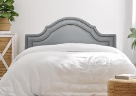 Cabeceira Queen Provençal Luxo Dupla 160x60 Sintético Cinza - Tachas Fumê