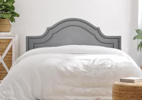 Cabeceira Queen Provençal Luxo Dupla 160x60 Suede Cinza - Tachas Fumê