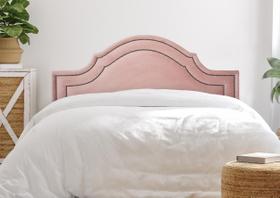 Cabeceira Queen Provençal Luxo Dupla 160x60 Veludo Rosê - Tachas Fumê Cabeceira Queen Provençal Luxo Dupla 160x60 Veludo Rosê - Tachas Fumê