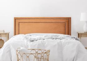 Cabeceira Queen Reta Luxo Dupla 160x60 Veludo Terracota - Tachas Fumê Cabeceira Queen Reta Luxo Dupla 160x60 Veludo Terracota - Tachas Fumê
