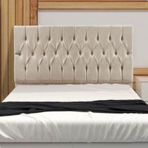 Cabeceira Queen Size Cama Box Casal 160cm Estofada Quarto Suede material sintético
