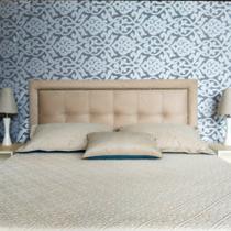 Cabeceira Queen Veneza Diamond 05 1 Linha Suede Liso Bege 160 X 60