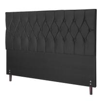Cabeceira Ram 1500 Preto Estofada para Cama Box Casal King Size 195Cm Quarto Luxo