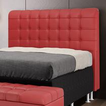 Cabeceira Rana 140 Decorativa de Cama Casal A-020 Couro Artificial Vermelho Aradecor