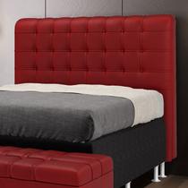 Cabeceira Rana 140 Decorativa de Cama Casal N-033 Veludo Vermelho Aradecor