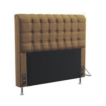 Cabeceira Rana 140 Para Cama Box de Casal N-028 Veludo Marrom Claro Aradecor