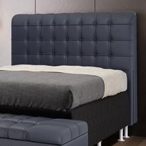 Cabeceira Rana 160 para Cama Box Queen A-019 Couro Artificial Azul Aradecor