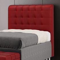 Cabeceira Rana 90 Decorativa de Cama Solteiro N-033 Veludo Vermelho Aradecor