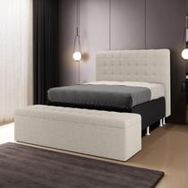 Cabeceira Rana e Calçadeira Alpha 160 para Cama Queen N-036 Bouclê Bege Aradecor Cabeceira Rana e Calçadeira Alpha 160 para Cama Queen N-036 Bouclê Bege Aradecor