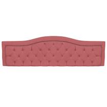 Cabeceira Realeza King 195cm Capitonada Estofada Suede Rosê