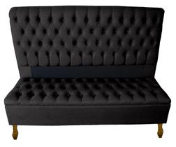 Cabeceira + Recamier Baú Capitone Iza Para Cama Box Super King 198 Cm - Suede - Sv Decor