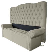 Cabeceira + Recamier Baú Nanda Para Cama Box Casal Padrão 138cm - Suede - Sv Decor