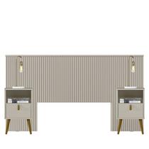 Cabeceira Ripada 2,40 e 2 Mesas Laterais Alexa EdeCasaMoveis