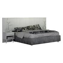 Cabeceira Ripada Extensiva Casal Queen com 2 Criados Milano