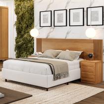 Cabeceira Ripada Extensível com 2 Mesas de Cabeceira Valência Benetil