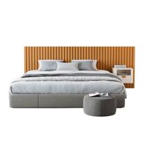 Cabeceira Ripada Maracá King com 1 Mesa de Cabeceira Curva Buriti