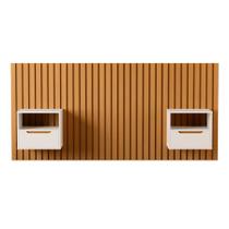 Cabeceira Ripada Maracá Solteiro MDF/MDP e 2 Mesa de Cabeceira Jatobá Off White Nature JB Bechara Cabeceira Ripada Maracá Solteiro MDF/MDP e 2 Mesa de Cabeceira Jatobá Off White Nature JB Bechara