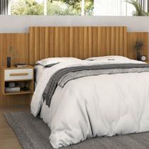 Cabeceira Ripada Premium 100 MDF Sistema Flex Casal e Queen com Criados Cabeceira Ripada Premium 100 MDF Sistema Flex Casal e Queen com Criados