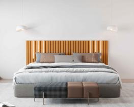 Cabeceira Ripado Maracá 215cmPara Cama King Size Com Led Nature - Rede Móveis