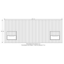 Cabeceira Ripado Para Cama de Casal/Queen Maracá Nature Com 2 Mesa de Cabeceira Jatobá Com Led OffWhite - Rede Móveis