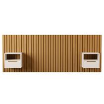 Cabeceira Ripado Para Cama de Casal/Queen Maracá Nature Com 2 Mesa de Cabeceira Jatobá OffWhite - Rede Móveis