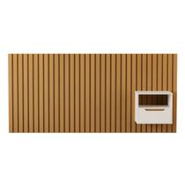 Cabeceira Ripado Para Cama de Casal/Queen Maracá Nature Com Mesa de Cabeceira Jatobá OffWhite - Rede Móveis