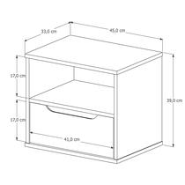 Cabeceira Ripado Para Cama de Solteiro Maracá Nature Com 2 Mesa de Cabeceira Jatobá Com Led OffWhite - Rede Móveis