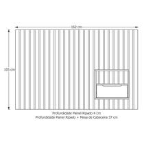 Cabeceira Ripado Para Cama de Solteiro Maracá Nature Com Mesa de Cabeceira Jatobá Com Led OffWhite - Rede Móveis