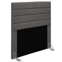 Cabeceira Rubi Cama Box Solteiro 90cm Suede Grafite