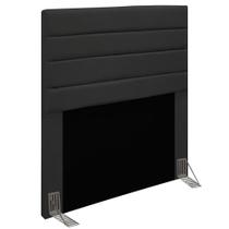 Cabeceira Rubi Cama Box Solteiro 90cm Suede Preto