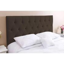 Cabeceira Santo Box Suede Marrom 123x128x10