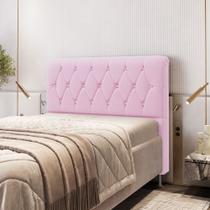 Cabeceira Sirius 160 Modulada Estofada Z-021 Sued Rosa Bebê Aradecor