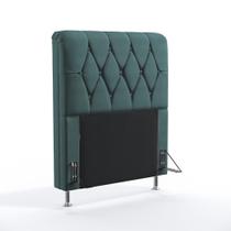 Cabeceira Sirius 90 Modulada Estofada N-032 Veludo Verde Petróleo Aradecor Cabeceira Sirius 90 Modulada Estofada N-032 Veludo Verde Petróleo Aradecor