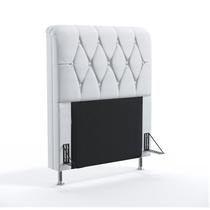 Cabeceira Sirius 90 Solteiro Couro Branco Aradecor