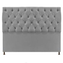 Cabeceira Sofia 140 cm Casal Suede Cinza - ADJ Decor