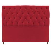 Cabeceira Sofia 140 cm Casal Suede Vermelho - Amarena Móveis Cabeceira Sofia 140 cm Casal Suede Vermelho - Amarena Móveis