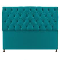 Cabeceira Sofia 160 cm Queen Size Suede Azul Turquesa - Doce Sonho Móveis