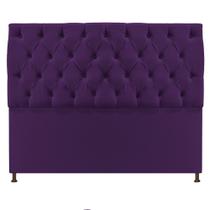 Cabeceira Sofia 195 cm King Size Suede Roxo - Doce Sonho Móveis