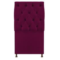 Cabeceira Sofia 90 cm Solteiro Suede Bordô - Doce Sonho Móveis