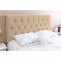 Cabeceira Solteirão King 96 - Bello Box - Estilo Capitonê Suede Bege Sem Strass