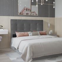 Cabeceira Solteiro 0,90m Berlim Suede Cinza Dal Poz Estofados