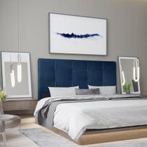 Cabeceira Solteiro 0,90m Roma Suede Azul Marinho SKY MOBILE
