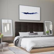 Cabeceira Solteiro 0,90m Roma Suede Marrom SKY MOBILE