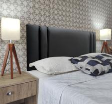 Cabeceira Solteiro 90 Cama Box Double Siena Preto Corano Painel RBL