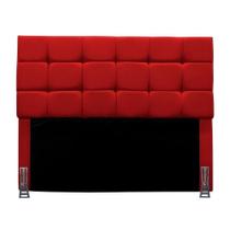 Cabeceira Solteiro 90 Cm Estofada Mali Em Suede Com Frame Vermelho