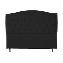 Cabeceira Solteiro 90 cm Para Cama Box Diana Suede Preto - Fina Mobília
