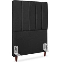 Cabeceira Solteiro 90cm Arlla Linho Preto RM Cabeceira Solteiro 90cm Arlla Linho Preto RM