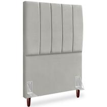 Cabeceira Solteiro 90cm Arlla Suede Cinza Claro RM Cabeceira Solteiro 90cm Arlla Suede Cinza Claro RM