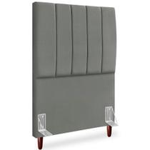 Cabeceira Solteiro 90cm Arlla Suede Cinza Rm Cinza Cabeceira Solteiro 90cm Arlla Suede Cinza Rm Cinza